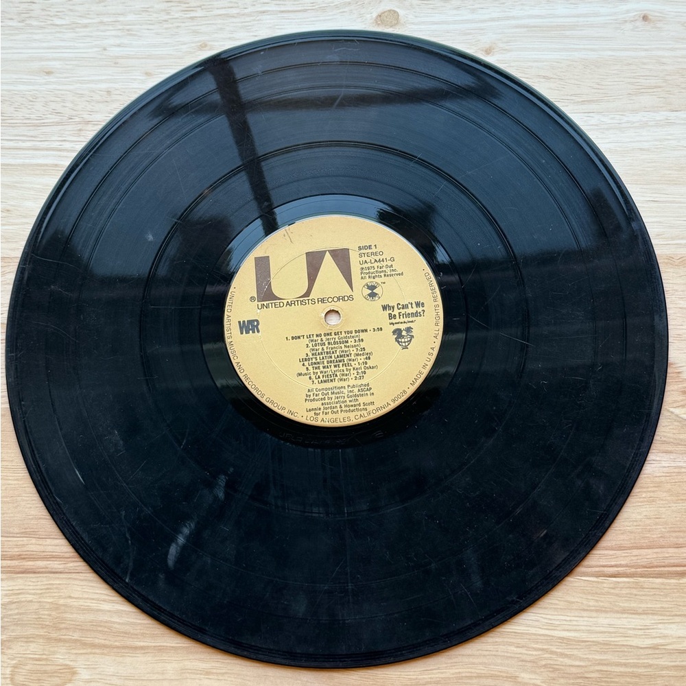 United Artists Records Vinyl Featuring WAR